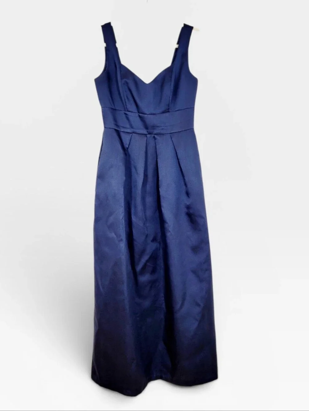 ALFRED SUNG Midnight Blue Satin Twill Bridesmaid Formal Dress 8 Gown Style D659 - Picture 3 of 10